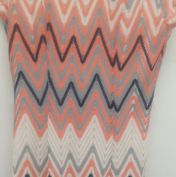 Sharagano Crochet Chevron Dress , size 6 Fit & Flare - Picture 4 of 8